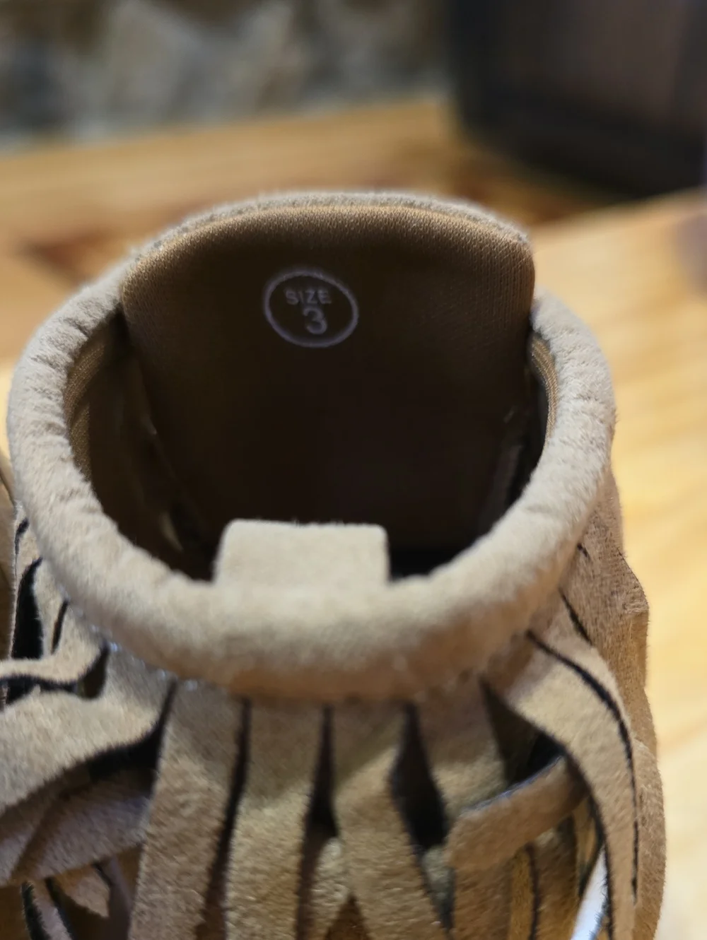 Lucky Brand Baby Fringe Moccasin Boots - Taupe Size 3